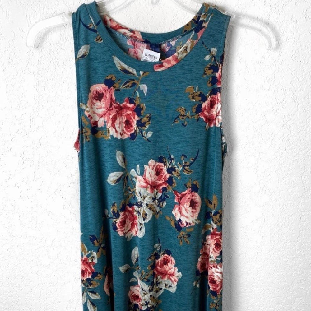 Turquoise | flower dress | above knees |